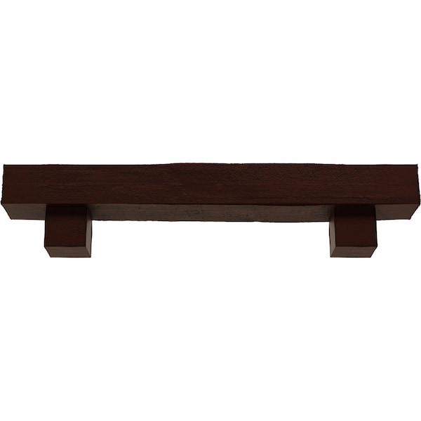 Kit W/ Alamo Corbels, NaturaL Pecan, 8H X 12D X 36W Rough Cedar Faux Wood Fireplace ManteL